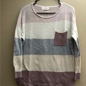 Sweater ~ multicolored pink, cream, grey, mauve ~ size medium